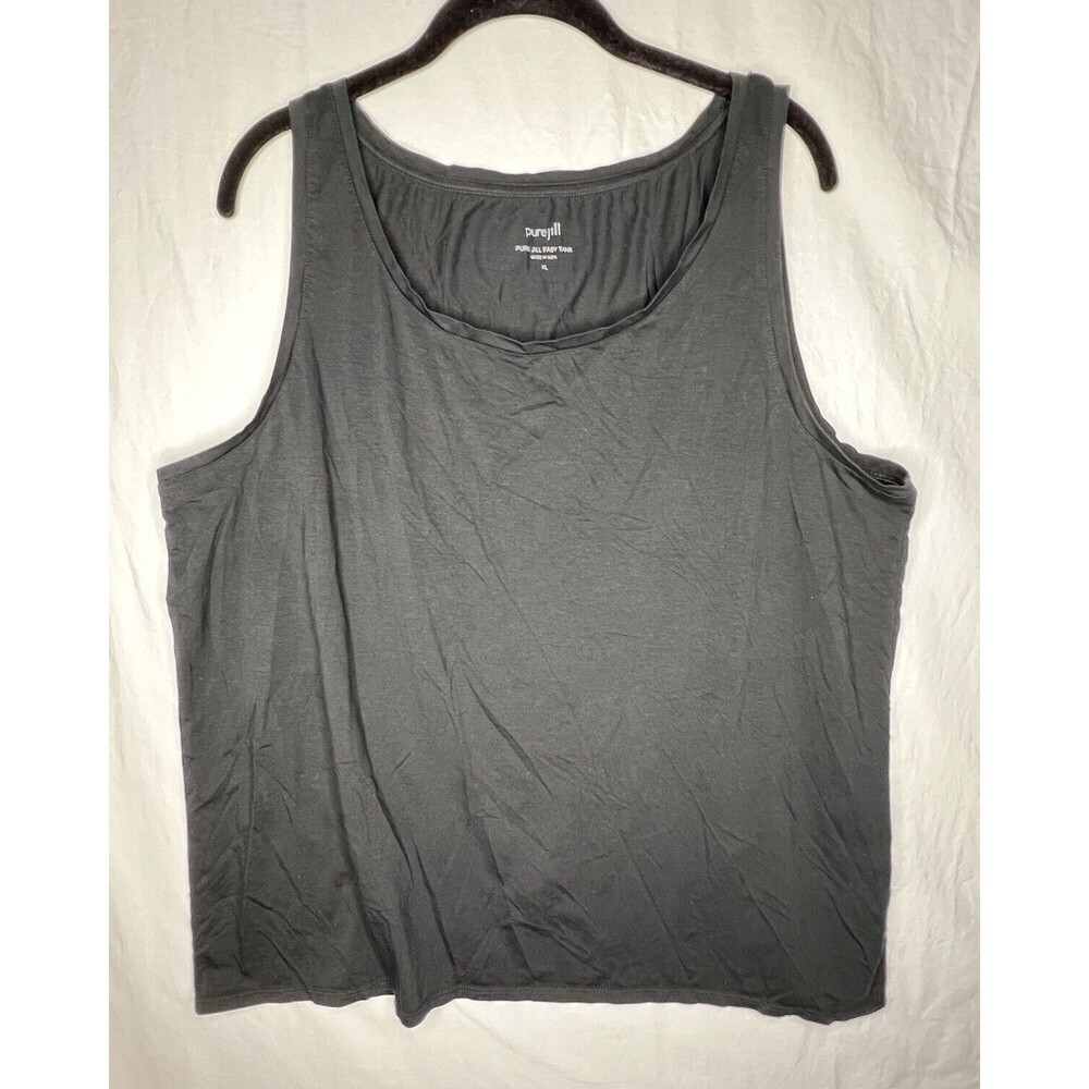 J Jill Pure Jill Easy Tank Top Sz XL Pima Cotton Blend Black Sleeveless